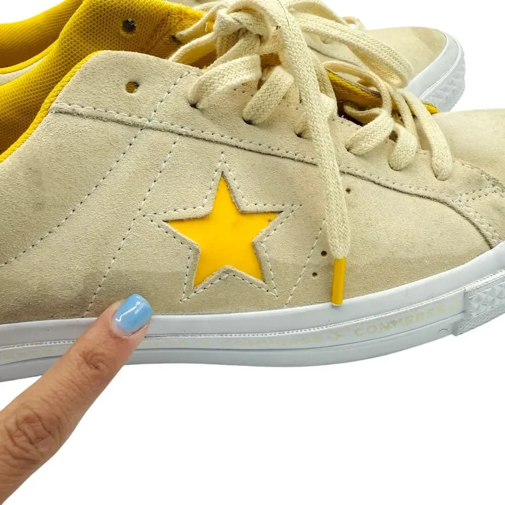 Converse Mens One Star Pinstripe Low Top Suede Yellow‎ Men’s Size 11